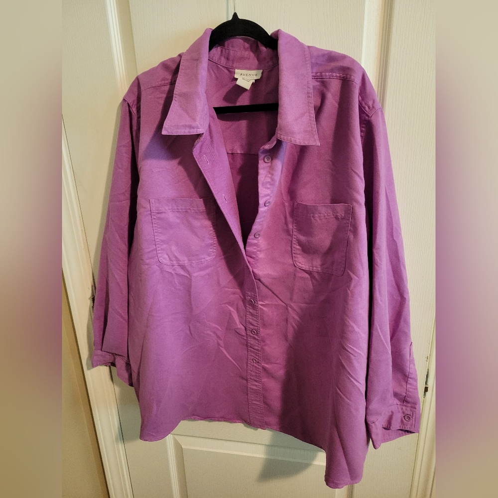 Faux suede orchid colored 30/32 shacket
